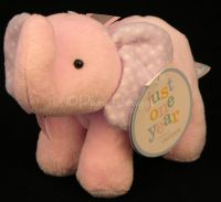 Carters Just One Year JOY Pink & Purple Elephant Rattle Lovey